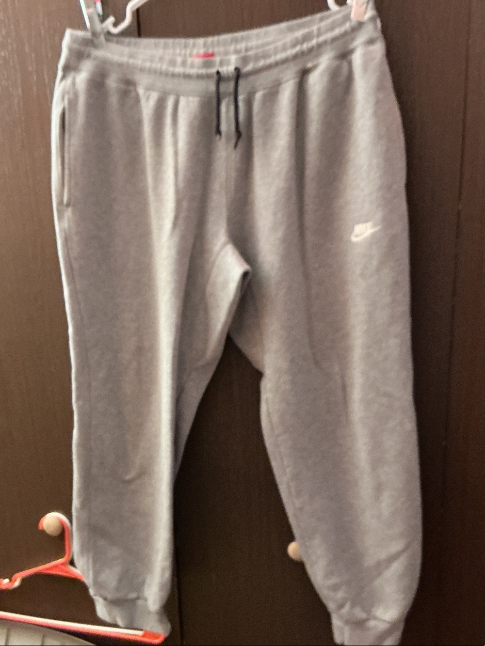 Nike Gray Men's Fleece Joggers with Drawstring
